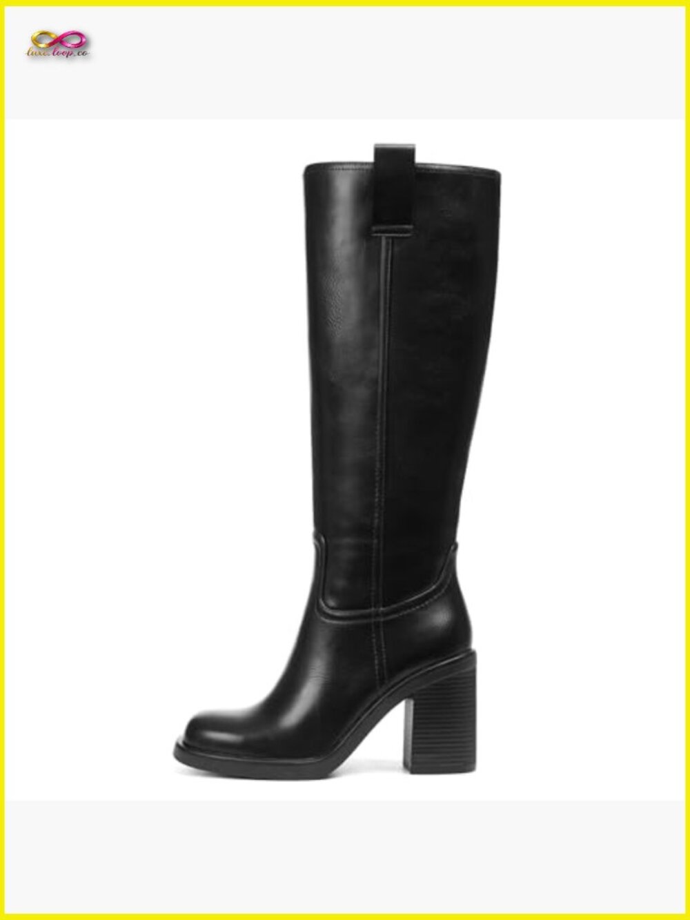 Platform Knee High Boots Chunky Heel Square Toe Fall Festival Concert Boots - Picture 4 of 7